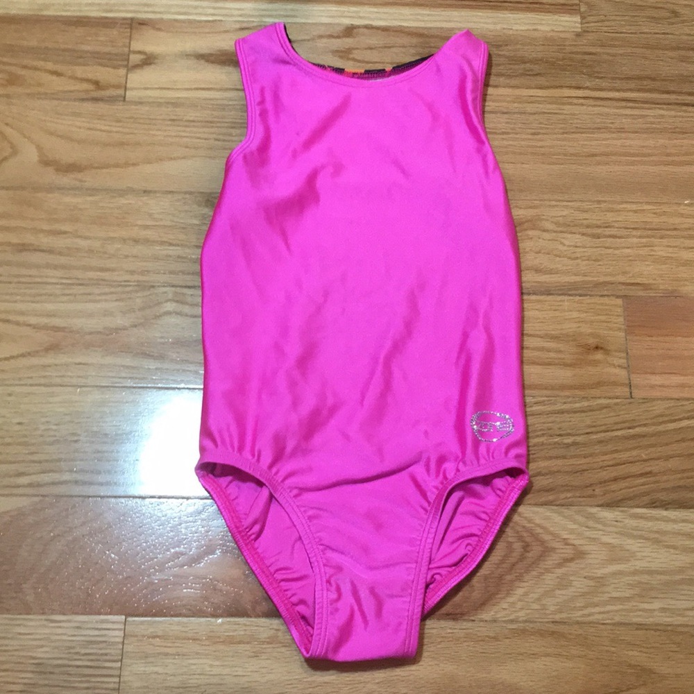 Girls youth large dance wear body suit hot pink